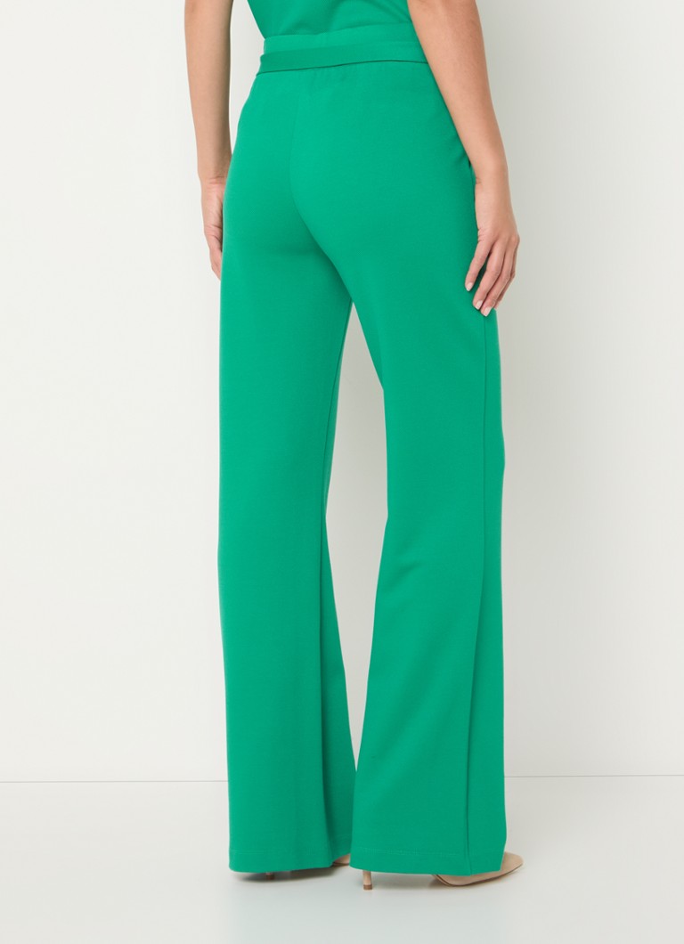 Pantaloni drepți, cu talie înaltă și bandă elastică, culoare espresso.