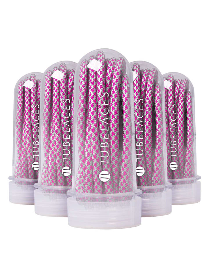 TubeLaces TubeLaces Schnürsenkel in gry/neonpink günstig kaufen