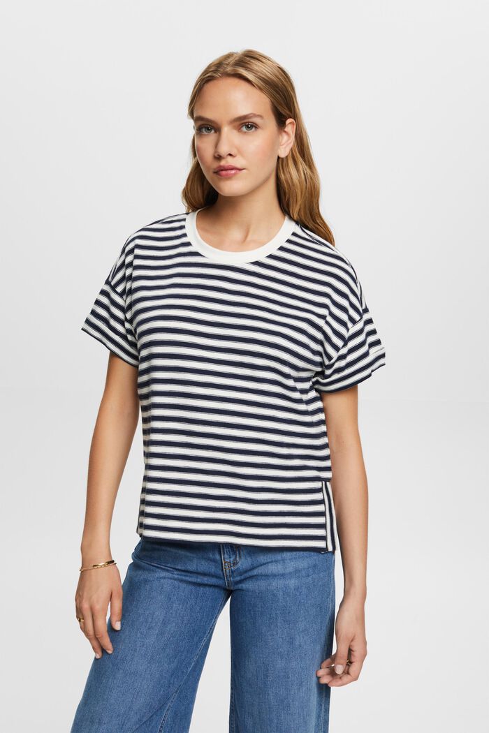 Gestreiftes T-Shirt, 100 % Baumwolle