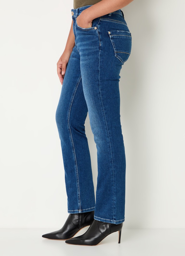 Džínsy slim fit so stredným pásom a tmavým praním Mos Mosh Everest