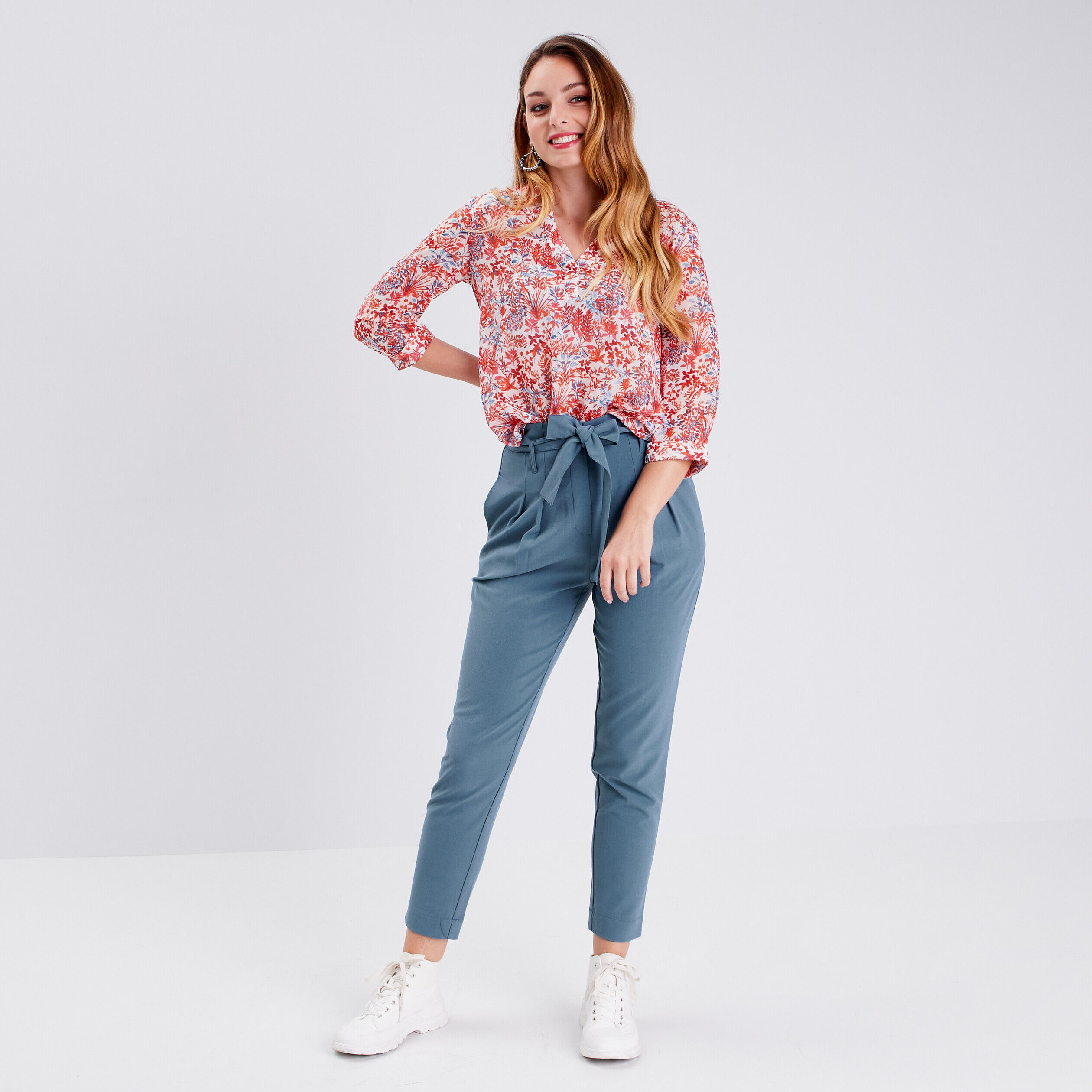Blouse manches 3/4 blanc femme | Cache Cache
