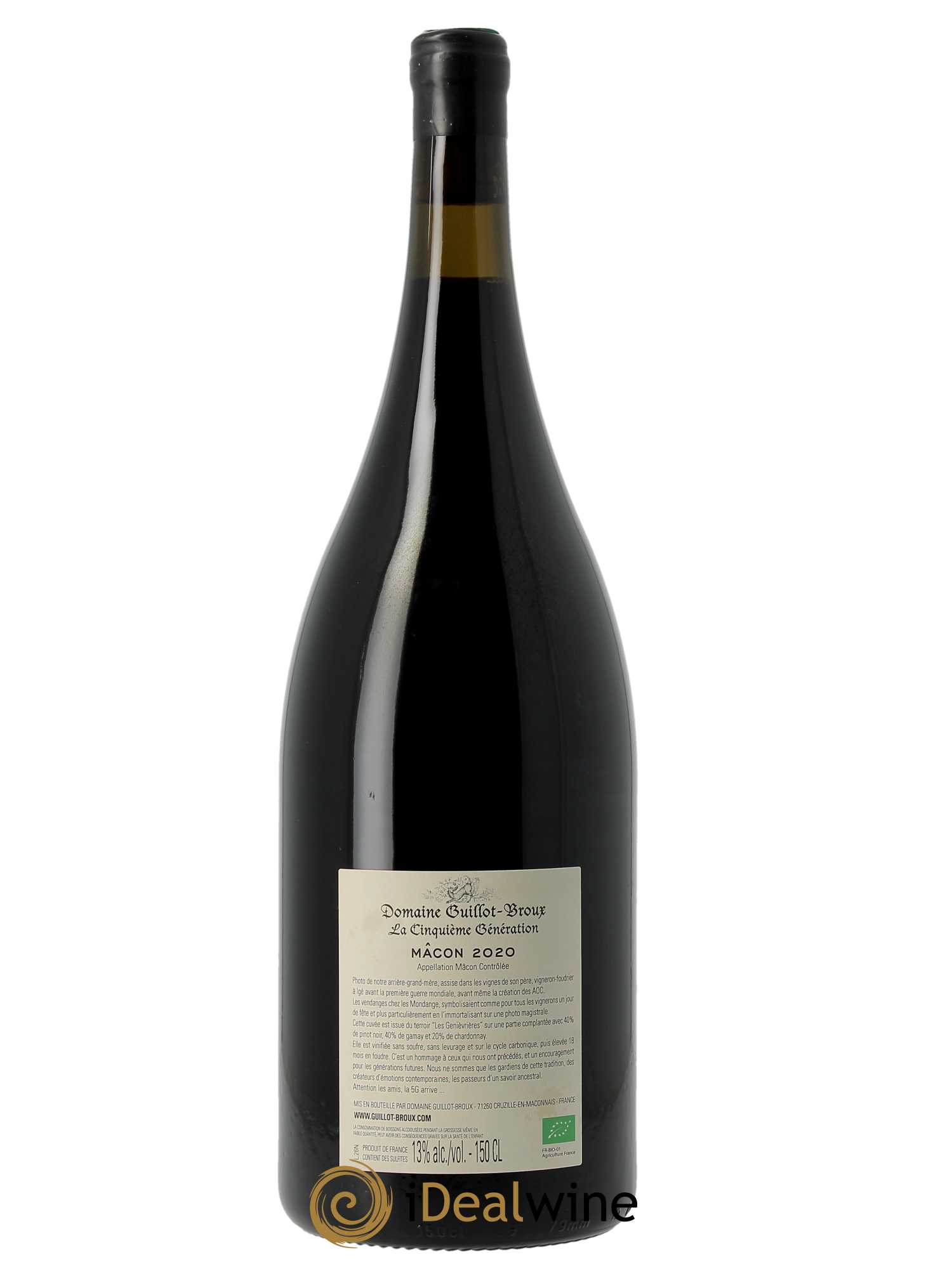 Mâcon Cinquième Génération Guillot-Broux (Domaine)  2020 - Lot de 1 Magnum