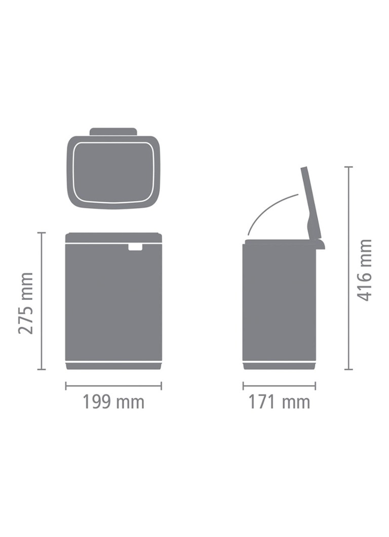 Lixeira Brabantia Bo de 4 litros com balde interno de plástico.
