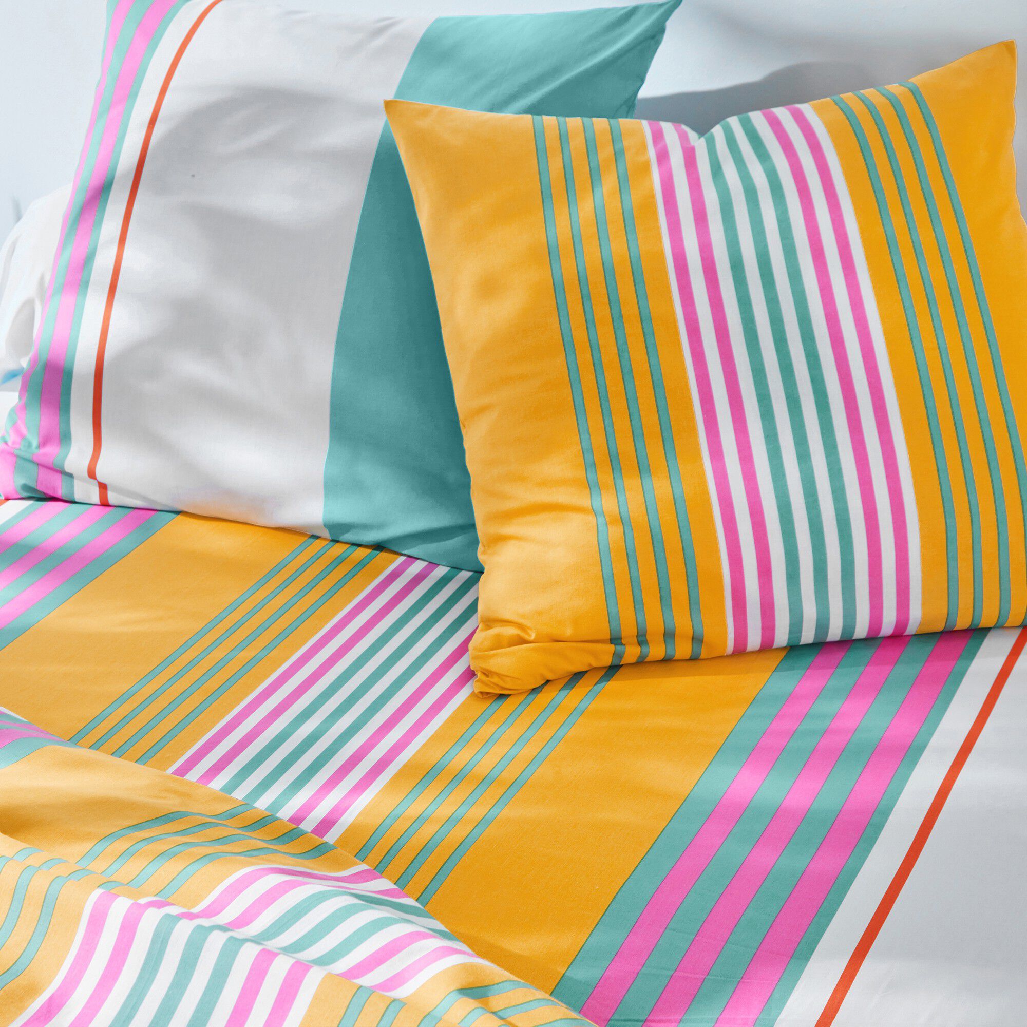 Linge de lit Détroit en coton imprimé rayures