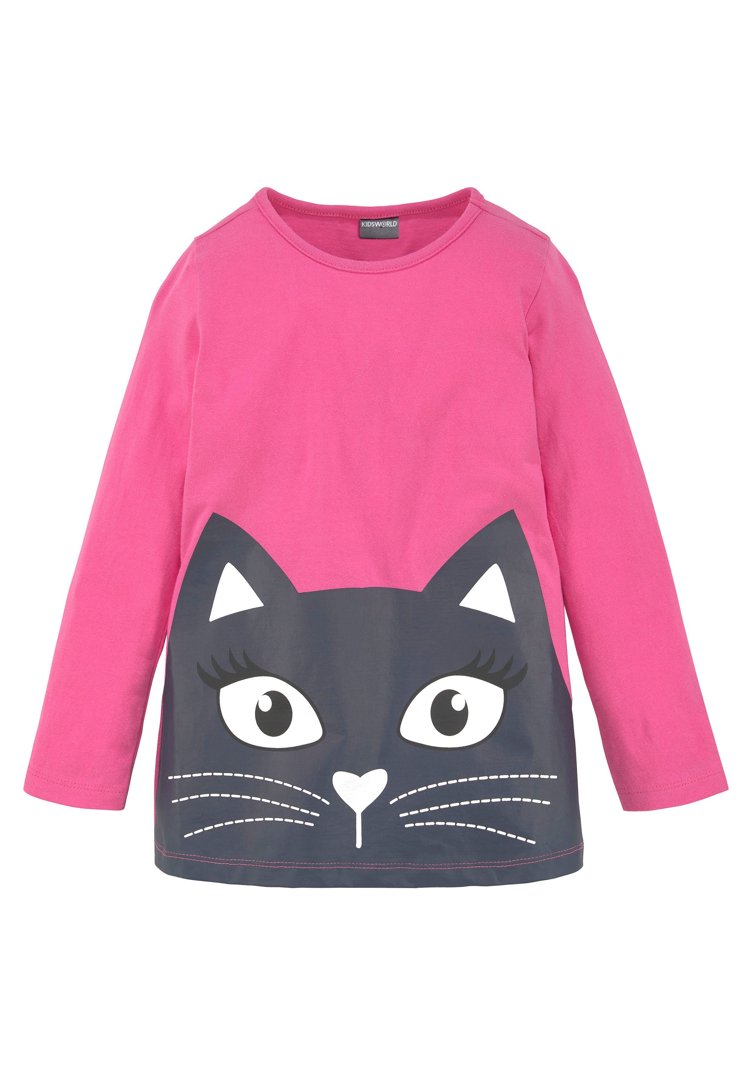 KIDSWORLD Longshirt (2-tlg., 2er-Pack) mit großem Print und schönen Streifen