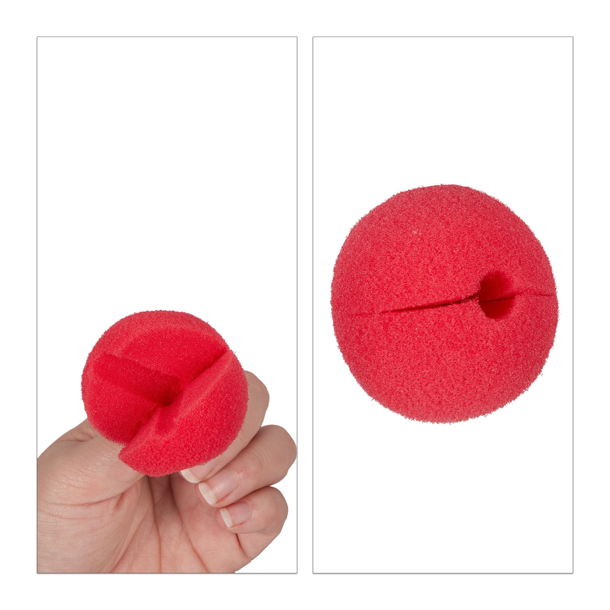 relaxdays Clown-Kostüm 250 x Clownsnase rot