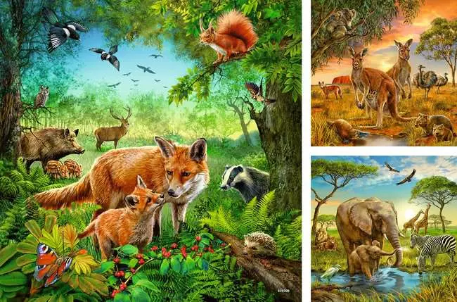 Kinderpuzzle ab 5 Jahren - Tiere der Erde - 49 Teile