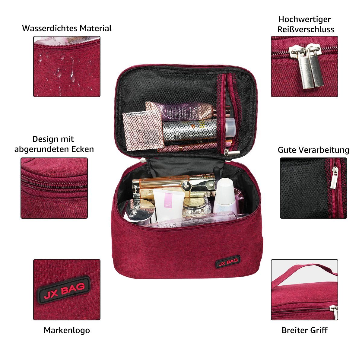 MULISOFT Kosmetiktasche Kosmetiktasche, Waschtasche, Waschbeutel zum Aufhängen, Tragbare Reise Make Up Bag