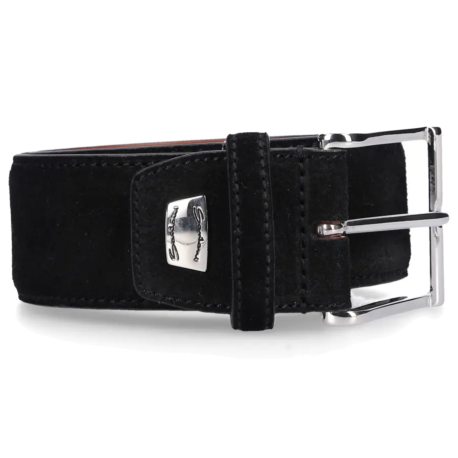 Santoni - Herrengürtel CM35V Veloursleder - schwarz