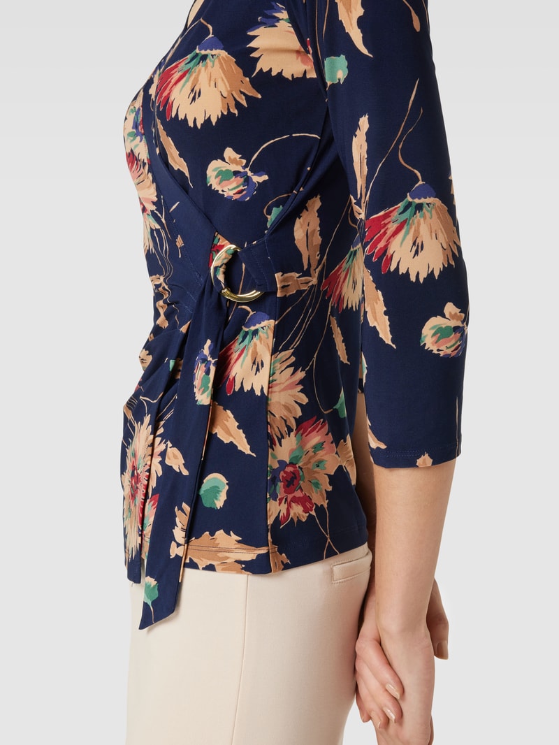 Longsleeve in Wickel-Optik Modell 'JAINAB' in marineblau