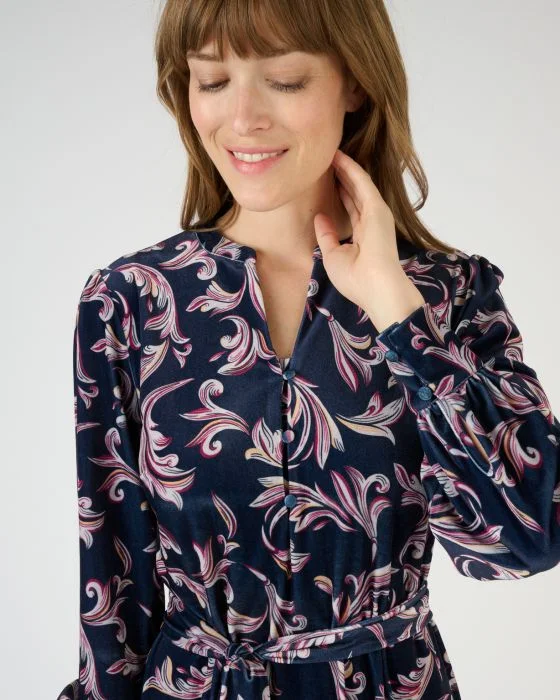 Robe en velours imprimé