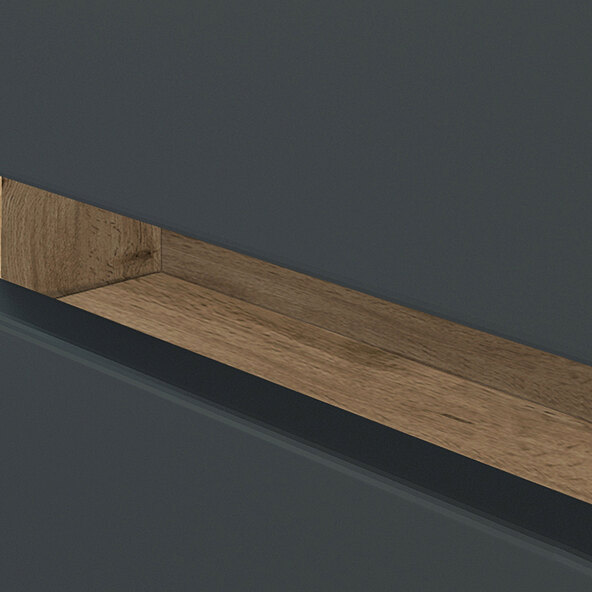 Midi-Schrank Lincoln, 40 cm, matt grau/wotaneiche