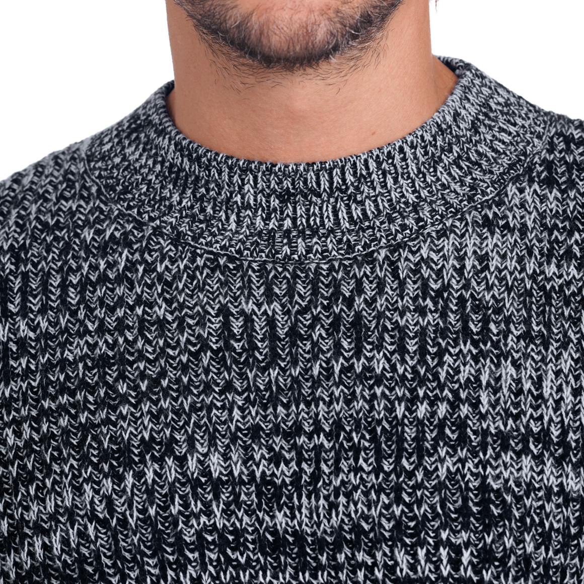 Herren Strickpullover mit hohem Rundhals