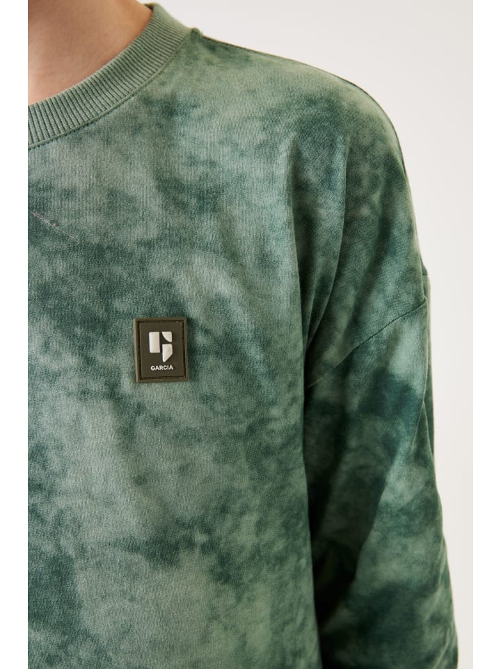 Garcia Langarmshirt mit Batik-Muster in rucola günstig kaufen