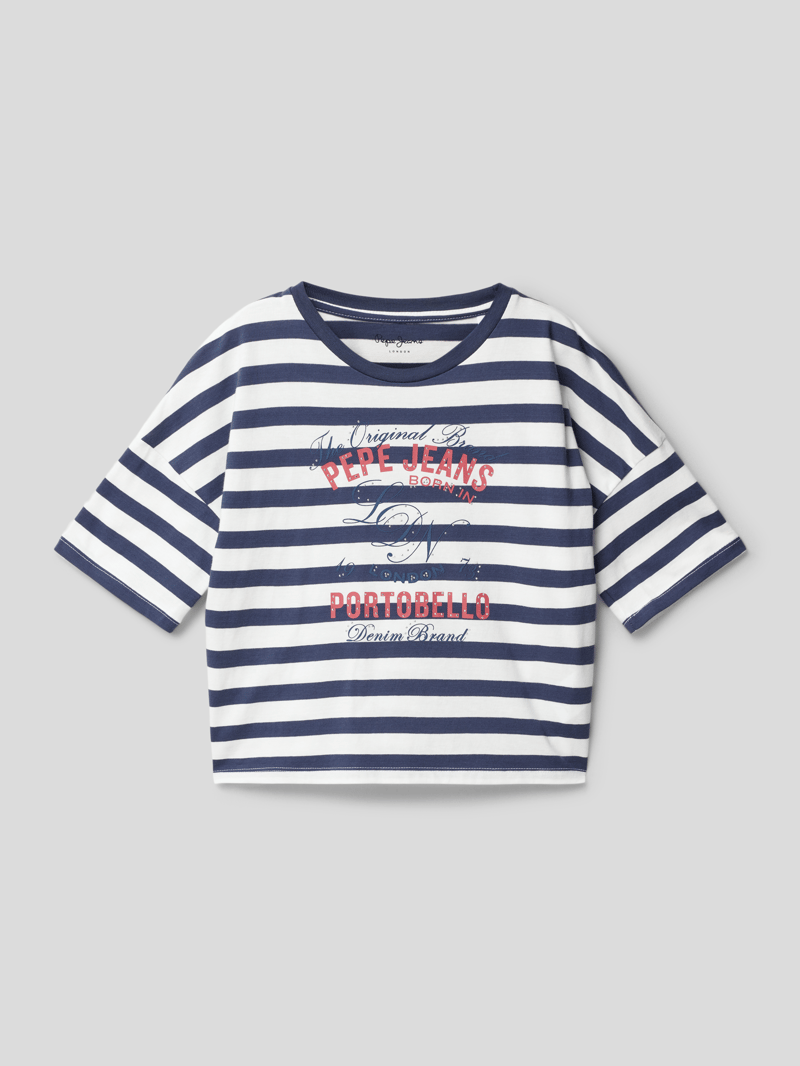 T-Shirt mit Streifenmuster Modell 'NADINE' in offwhite