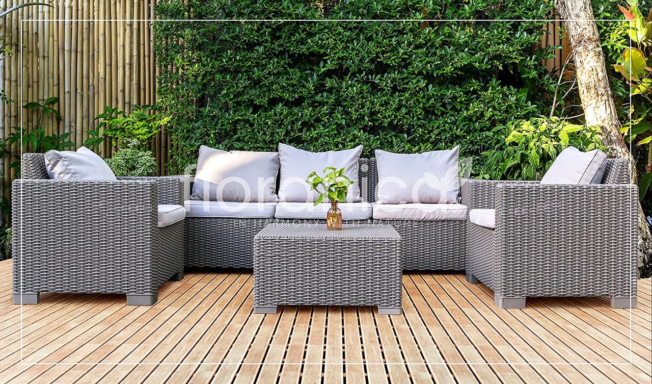 Pemicont Floranica Holzterrassenplatten 1 Stück 50x50 cm Imprägniertes Lärchenholz Natur Boden für die Sauna Terrasse oder dem Balkon Holzfliese im Garten Gefräste Oberfläche Balkonfliesen