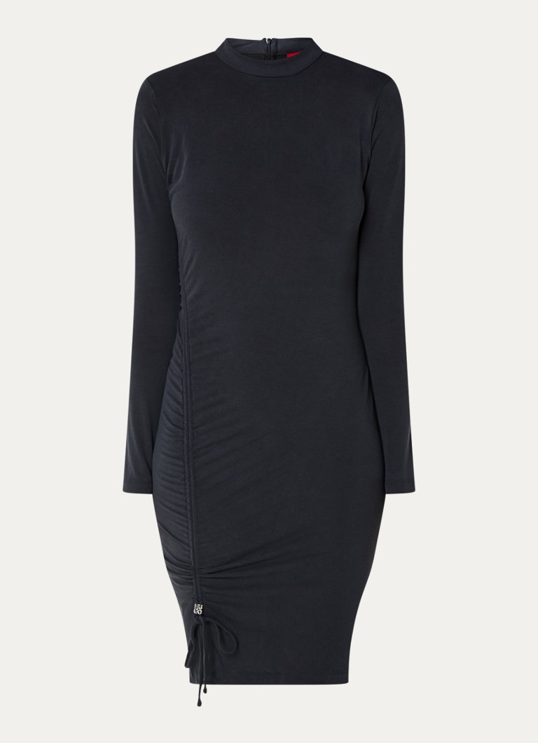 Rochie scurtă HUGO BOSS Nirace cu talie reglabilă cu șnur.