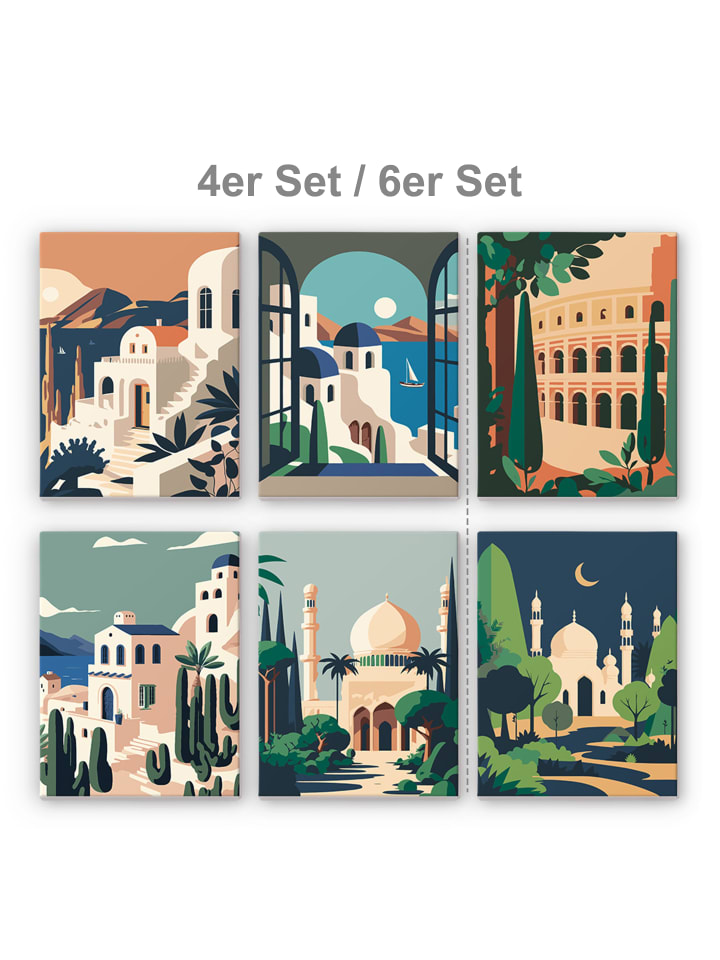 ARTNANAS Mini Malen nach Zahlen 4er/6er Set-