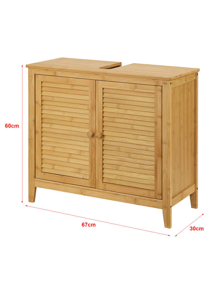 en.casa Unterschrank Värmdö Bambus in Beige (H)60cm (B)67cm (T)30cm günstig kaufen onesize