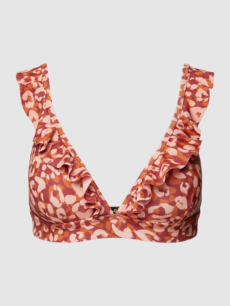 Bikini-Oberteil mit Allover-Muster Modell 'BOBBY' in rosa