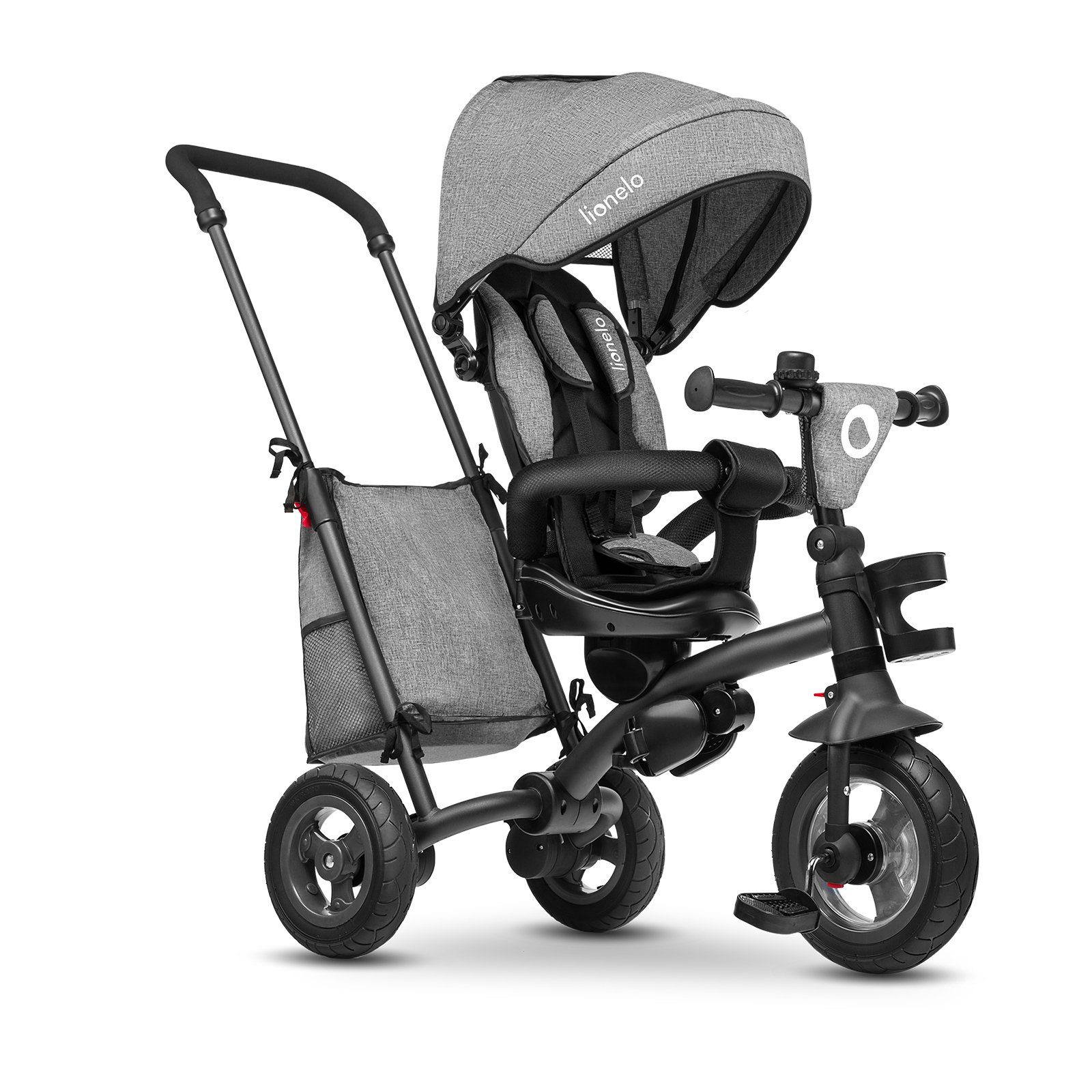 lionelo Dreirad-Kinderwagen Tris, Tasche Getränkehalter zusammenfaltbar Klingel Fußstütze az \