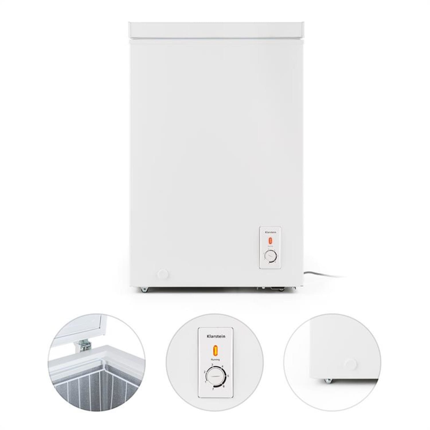Klarstein Gefrierschrank HEA9-Iceblokk-100 10029353A, 84.5 cm hoch, 54.5 cm breit, Tiefkühlschrank freistehend Gefriertruhe Gefrierschrank groß Kühltruhe