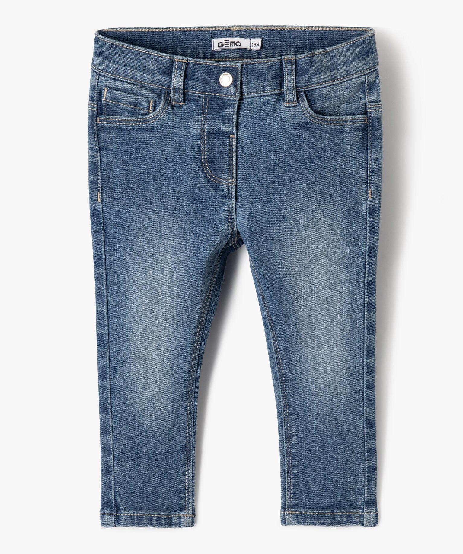 Jean bébé fille coupe slim composé de matières recyclées stone | GEMO