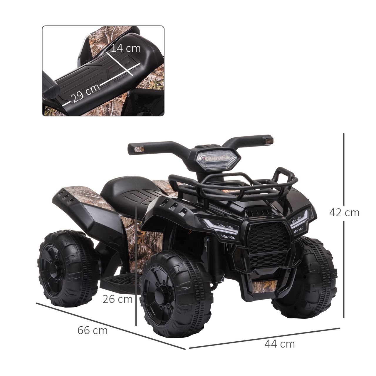 HOMCOM Mini Elektro-Quad Kinder Elektro ATV Kinderwagen Kinderauto Schwarz
