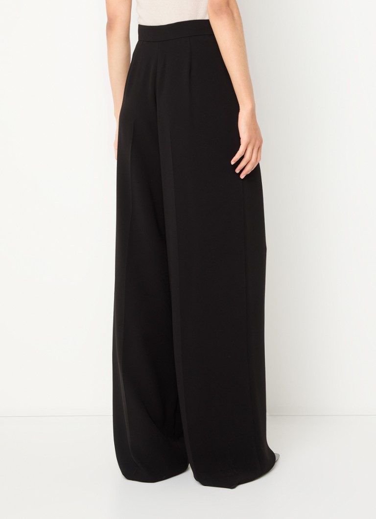 MaxMara Lino high waist wide fit trousers with pressed pleat