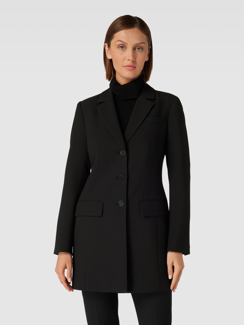 Longblazer mit Pattentaschen in schwarz