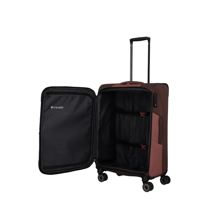 Travelite VIIA Kofferset 4 Rollen Größe L\/M\/S + Reisetasche - Frühlingsrose