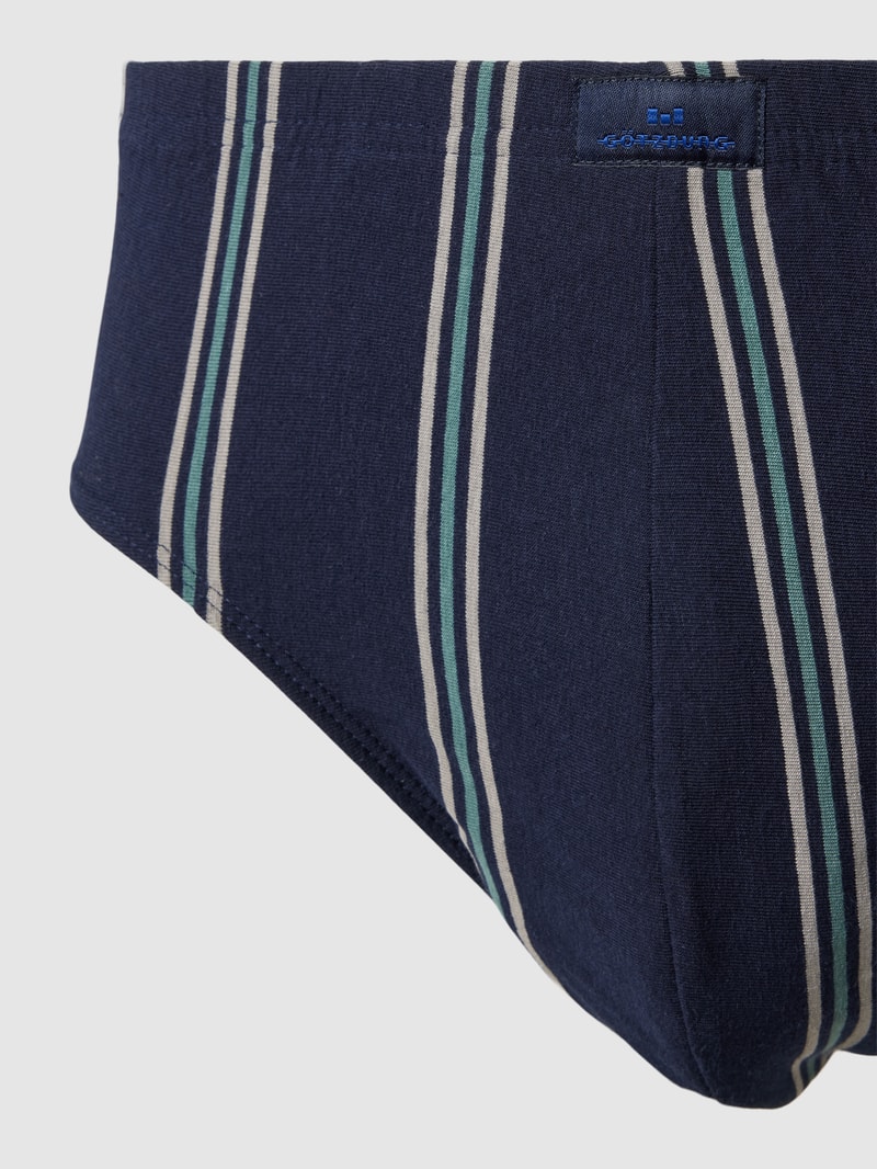 Slip mit Label-Stitching Modell 'X-LASTIC' im 2er-Pack in dunkelblau