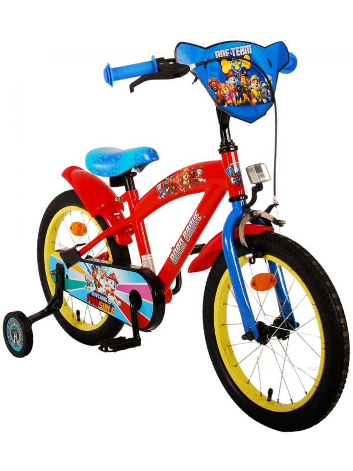 Volare Kinderfahrrad Paw Patrol Fahrrad für Jungen 16 Zoll Kinderrad Rot Blau 4 Jahre günstig kaufen onesize