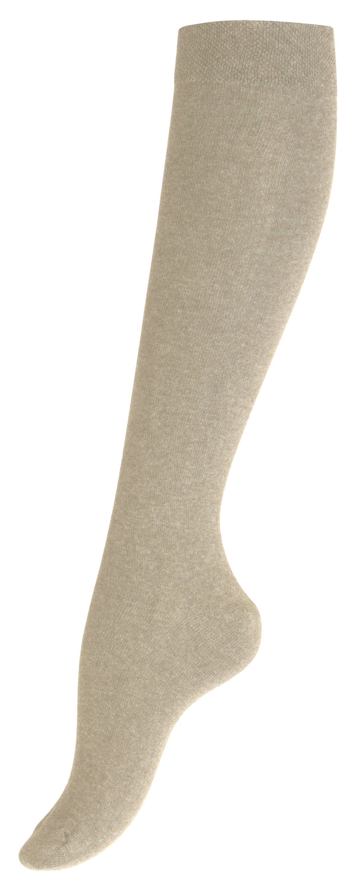 Cotton Prime® Kniestrümpfe (3-Paar) breiter Komfortbund