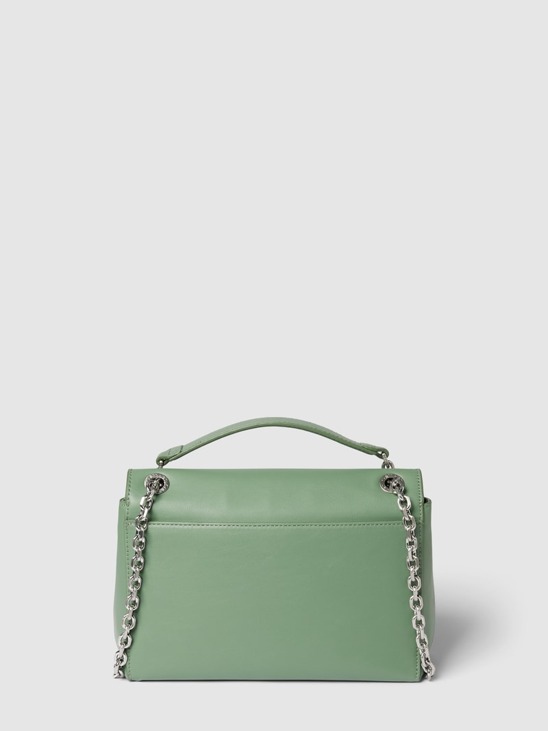 Schultertasche mit Label-Applikation in schilf