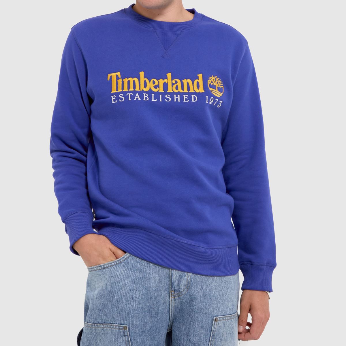 Timberland – Vit och blå sweatshirt med 50-årsjubileumsmotiv