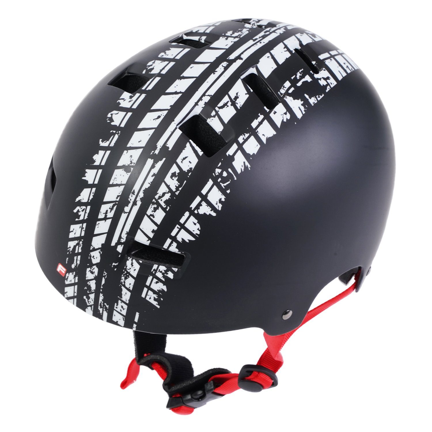 FISCHER Fahrrad Kinderfahrradhelm Kinder Fahrrad-Helm L / XL BMX Track Schwarz, Fahrrad Helm, Kopfumfang 52cm - 58cm, einstellbar mit Innenring-System