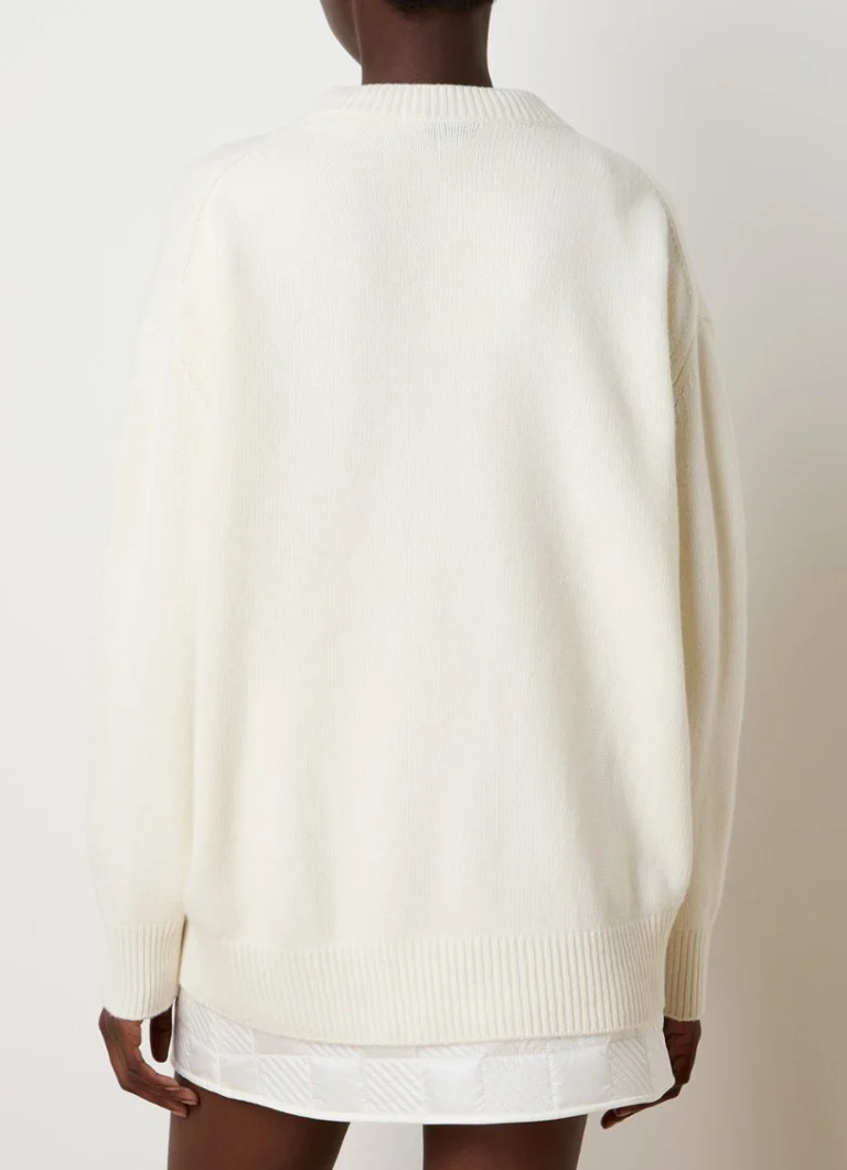 Moncler Fine-knit cashmere blend pullover with logo embroidery