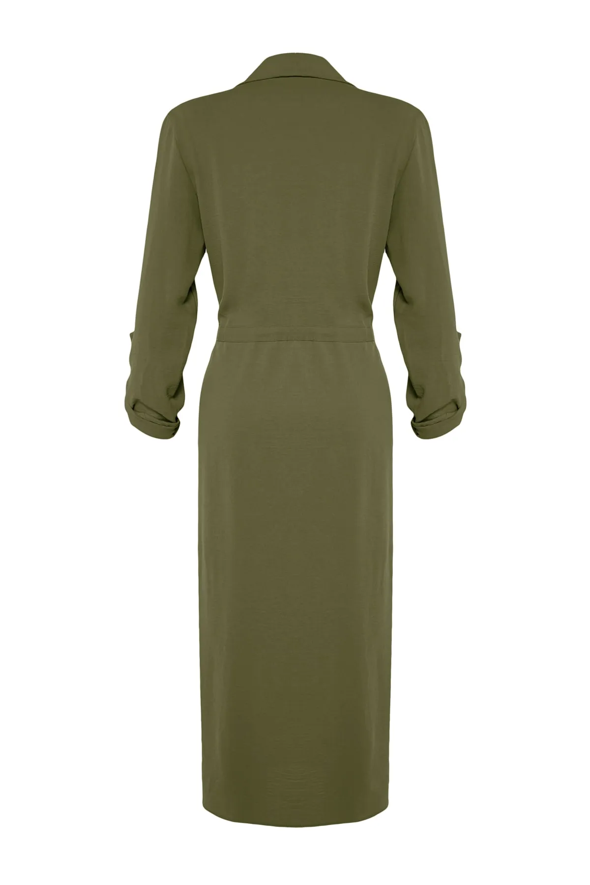 Trendyol Modest  Khakifarbene, gewebte Wear-Out-Cap mit Krawattendetails und Ferace TCTSS21CE0400