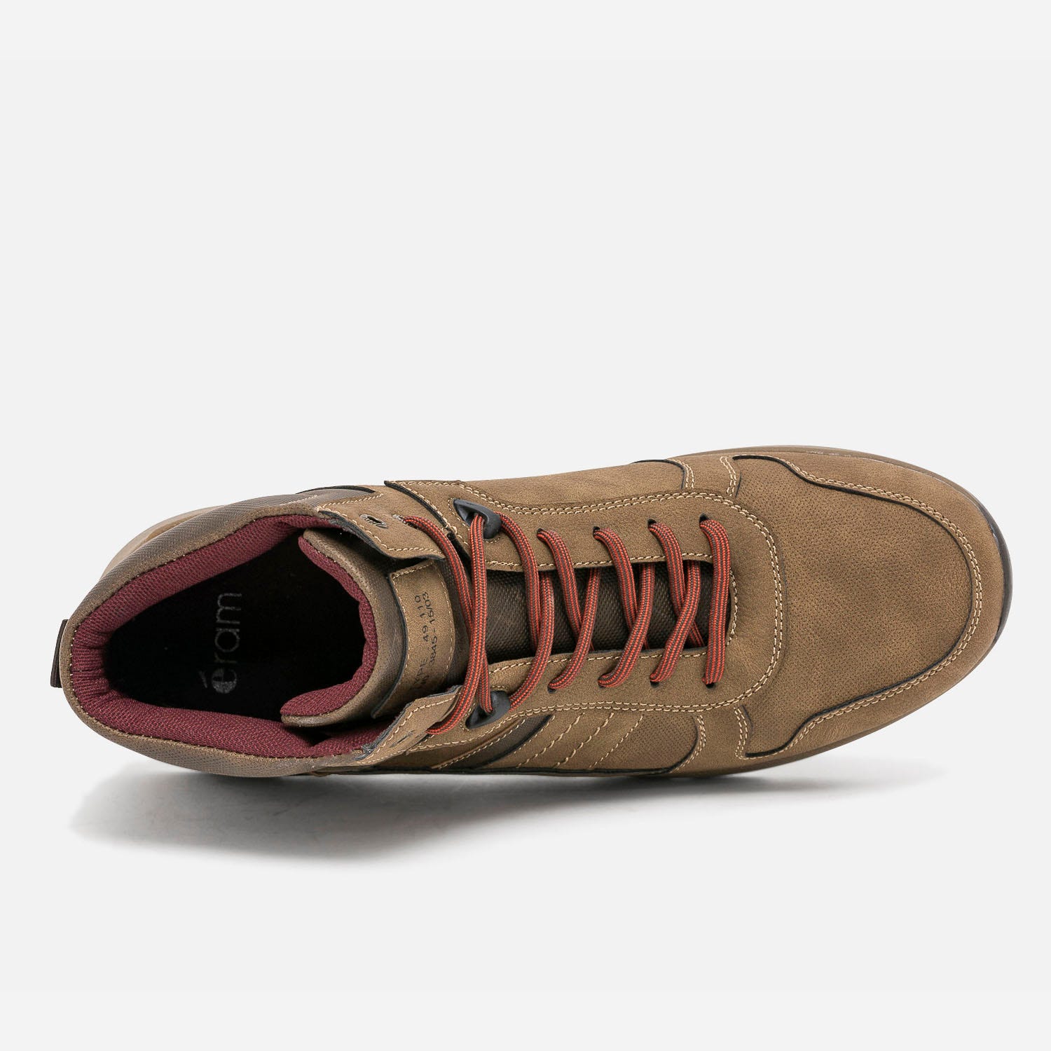 Basket marron doublure bordeaux