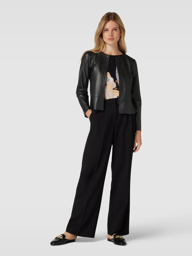 Jacke in Leder-Optik in schwarz