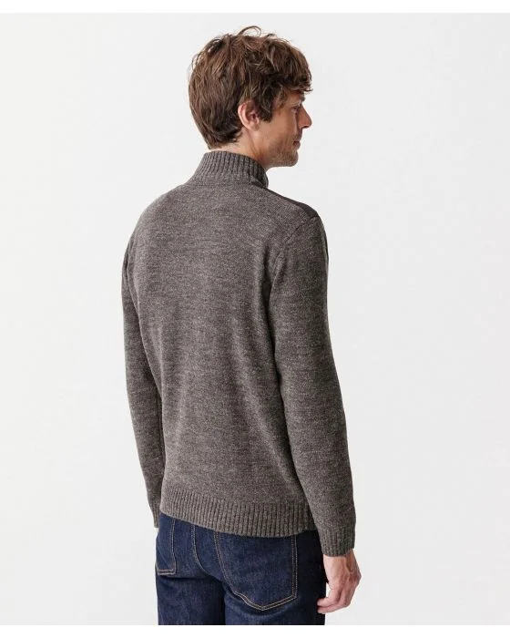 Pull bi-matière 30% laine