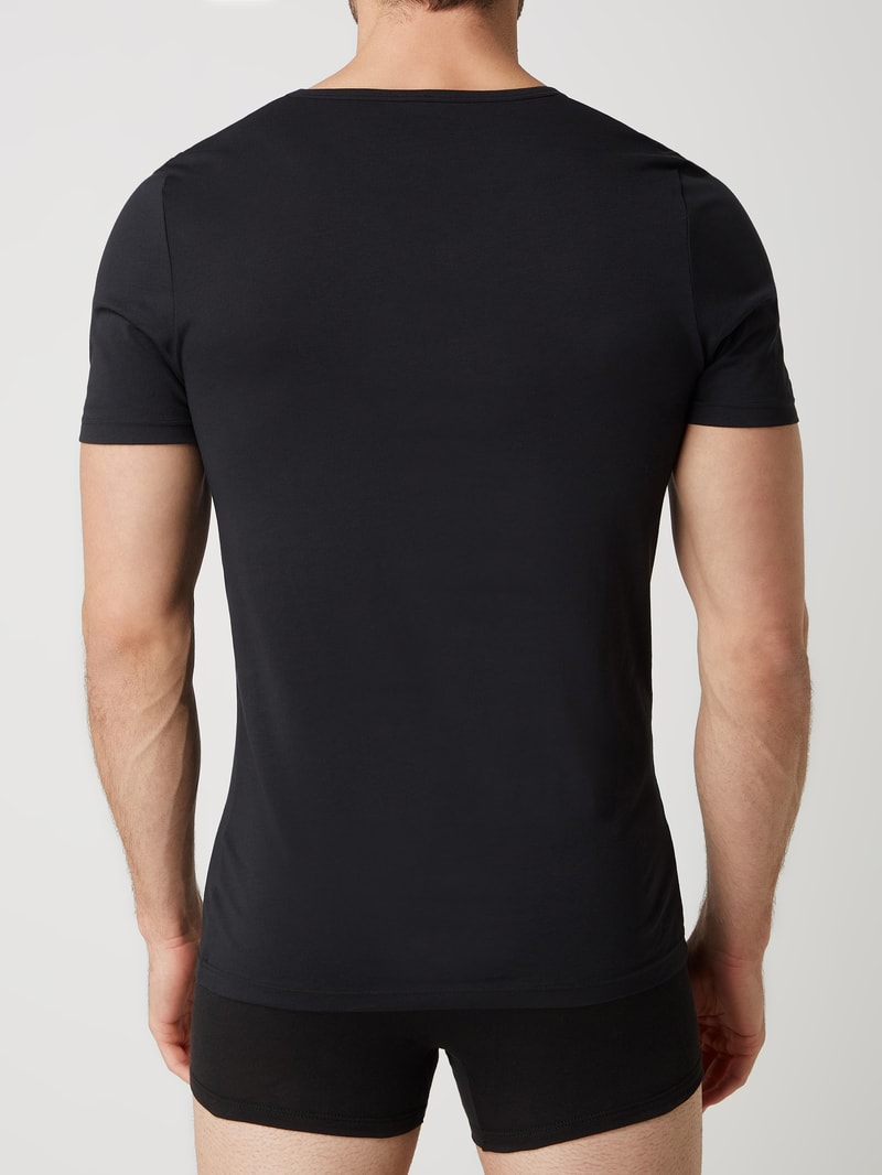 T-Shirt aus Baumwolle im 2er-Pack in schwarz