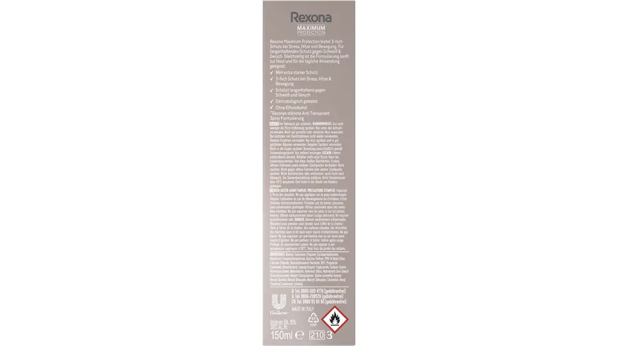 Rexona Maximum Protection Antitranspirant Deospray Lime & Waterlily Scent 150 ml