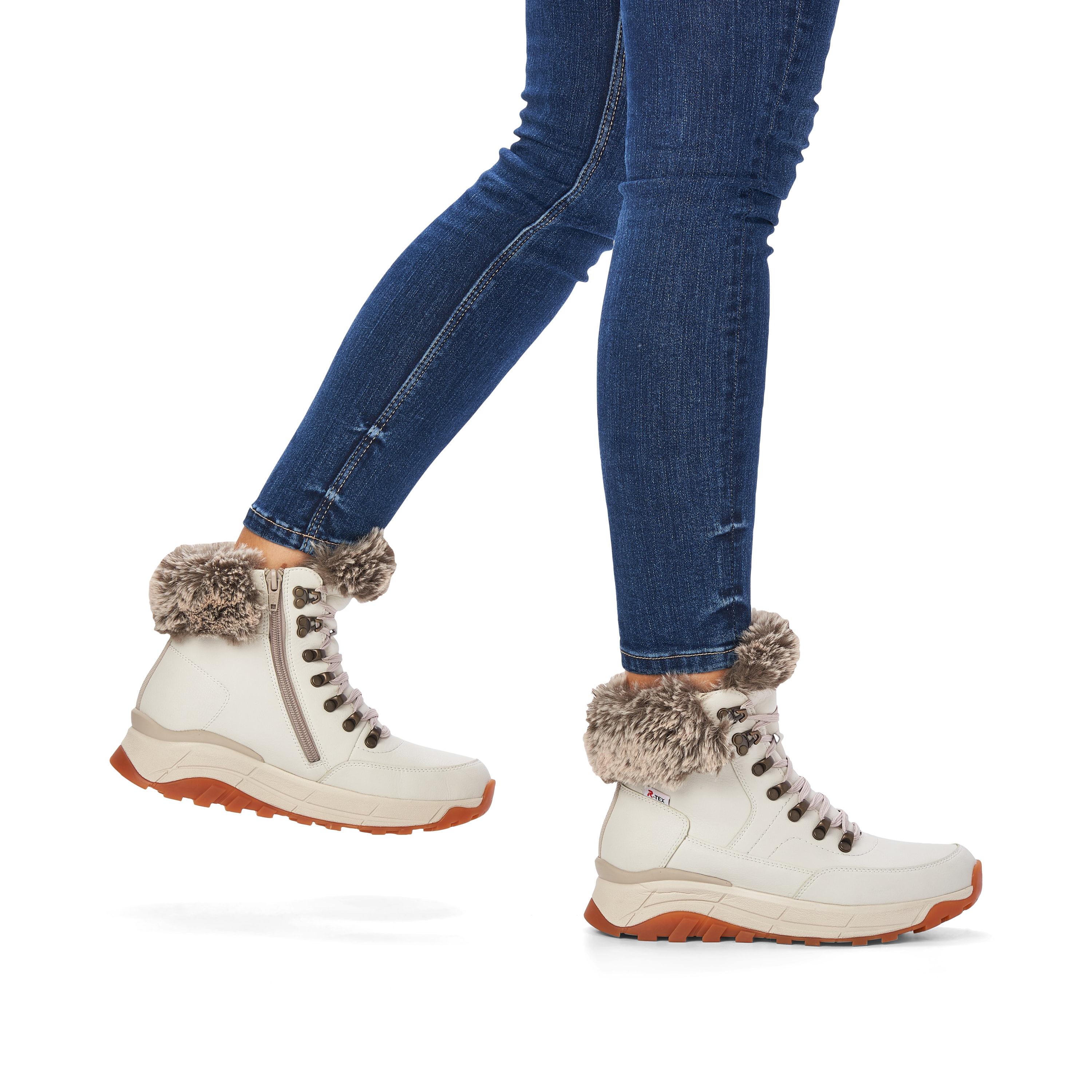 Rieker Damen Schnürstiefel frost white