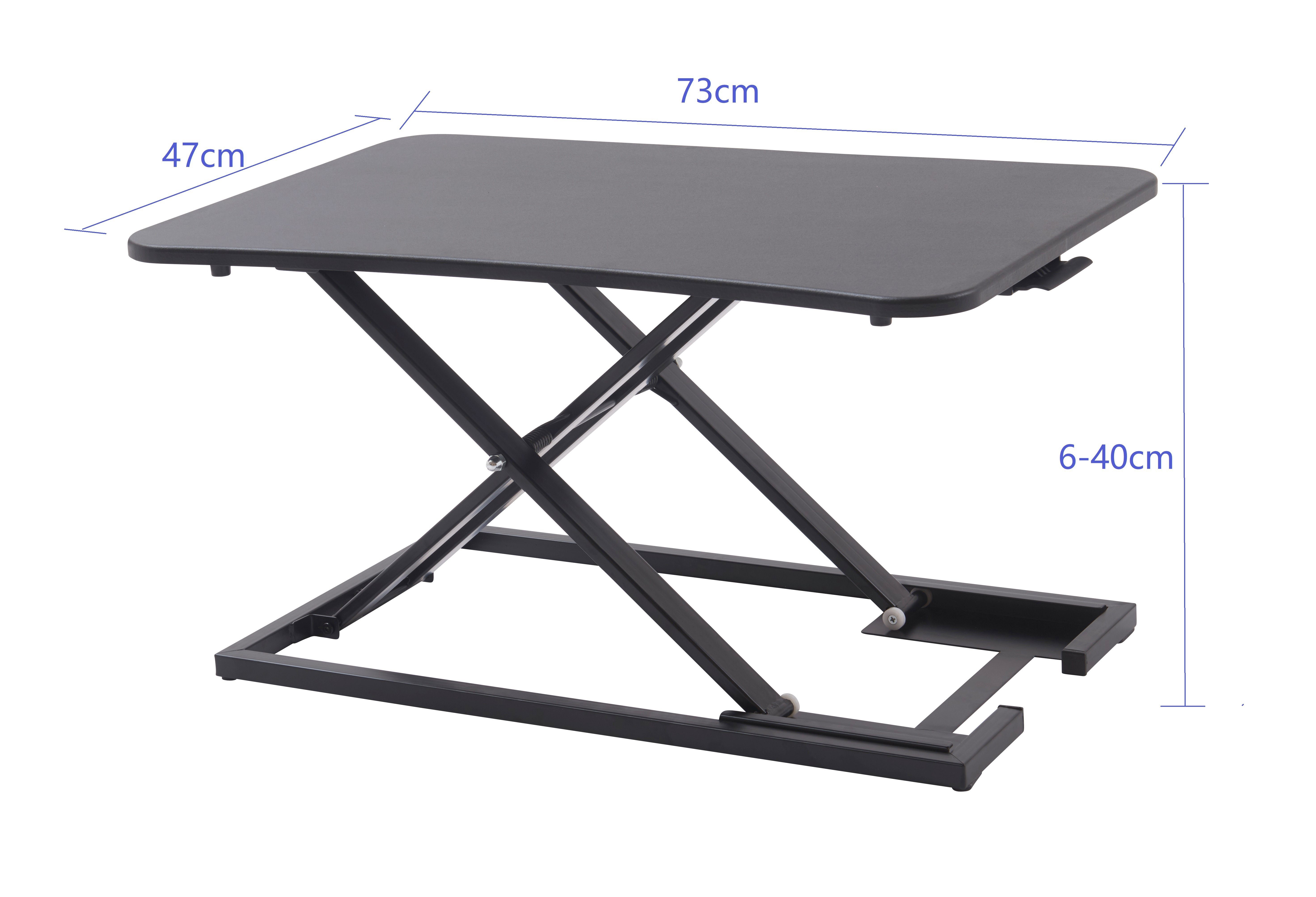 Yulukia Schreibtischaufsatz höhenverstellbarer ergonomischer Sitz- und Stehtischkonverter, X-Frame