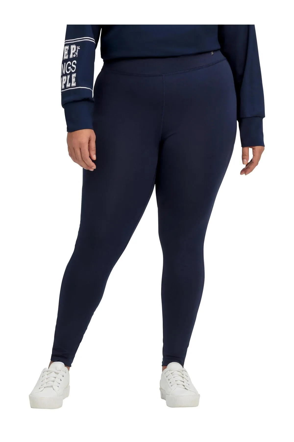 Sheego  Sport-Leggings - Blau - Mittlerer Bund