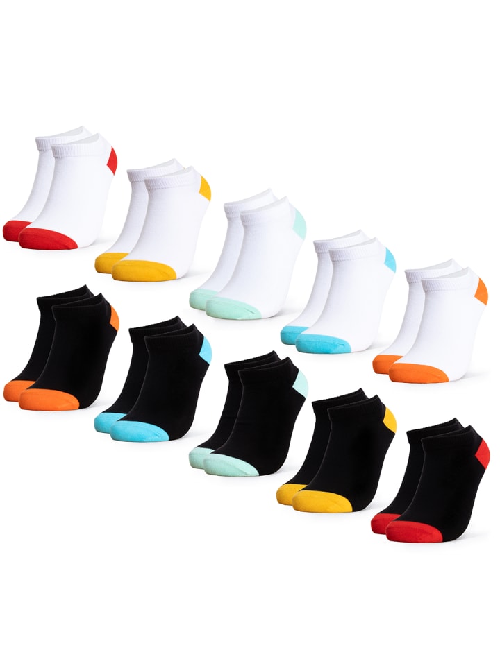Occulto 10er Pack Sneaker Socken Piccolo in Weiß-Schwarz günstig kaufen
