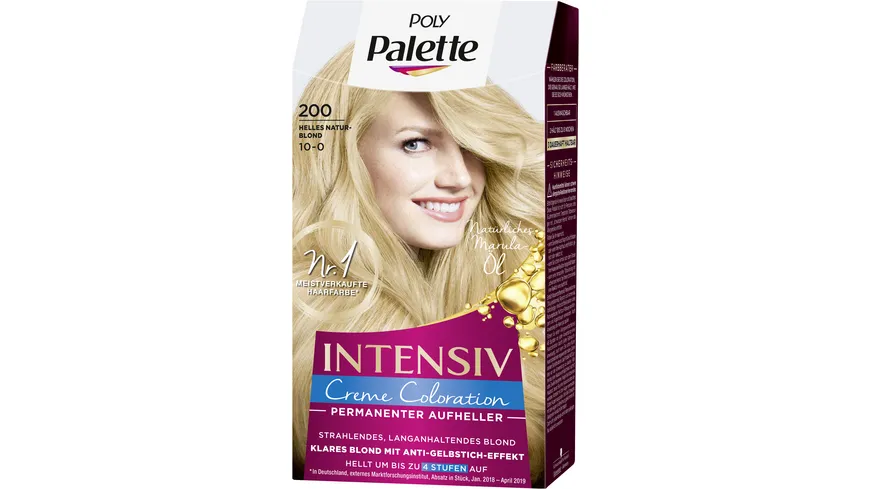 POLY PALETTE Intensiv Creme Coloration Permaneter Aufheller 200 10-0 - helles naturblond