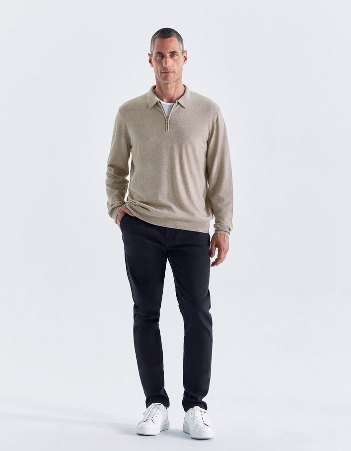 Polo vison bi-matière Interlock au dos Homme